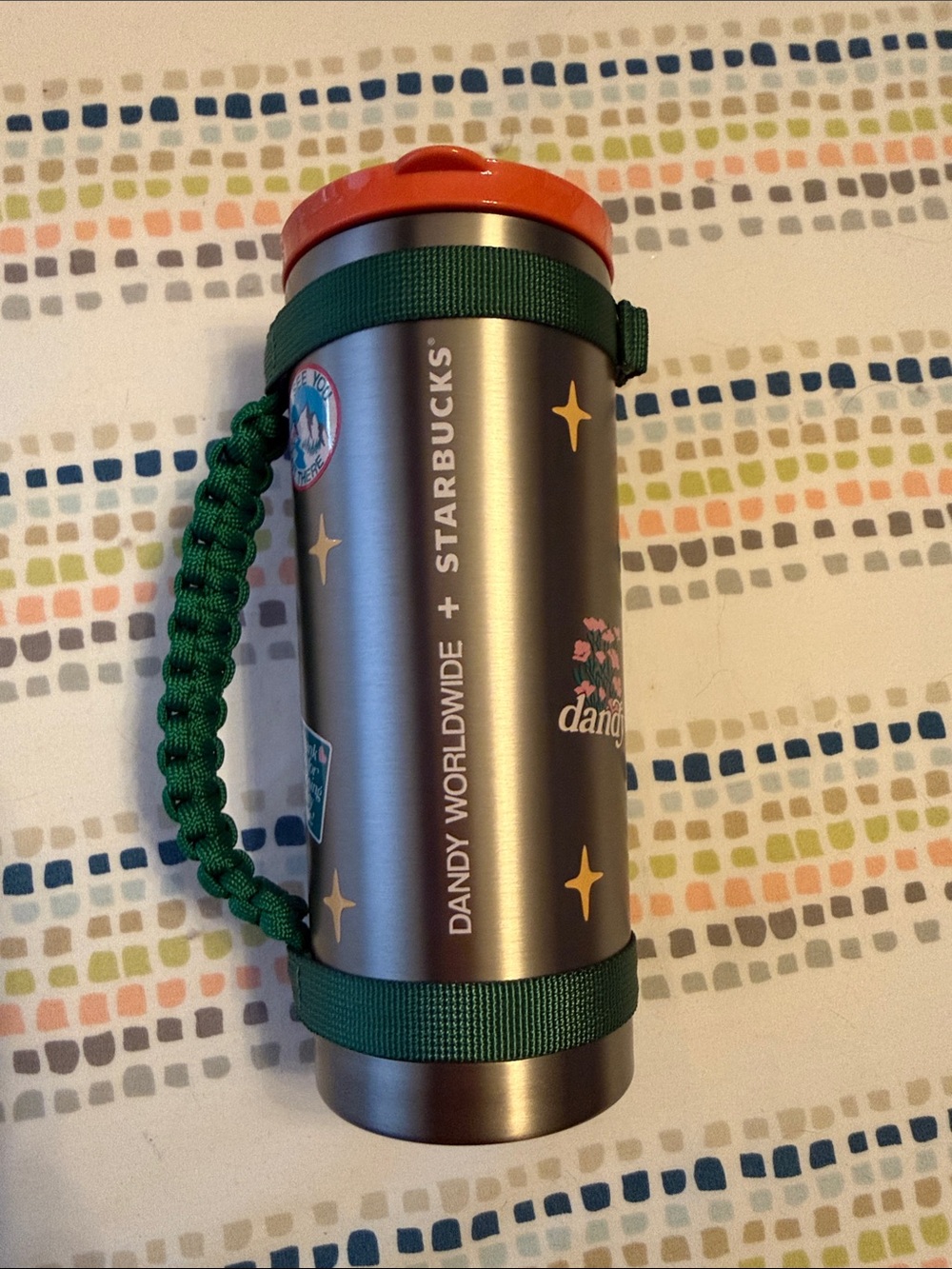 Starbucks x Dandy Worldwide Stainless Tumbler with Roadtrip stickers Green Strap